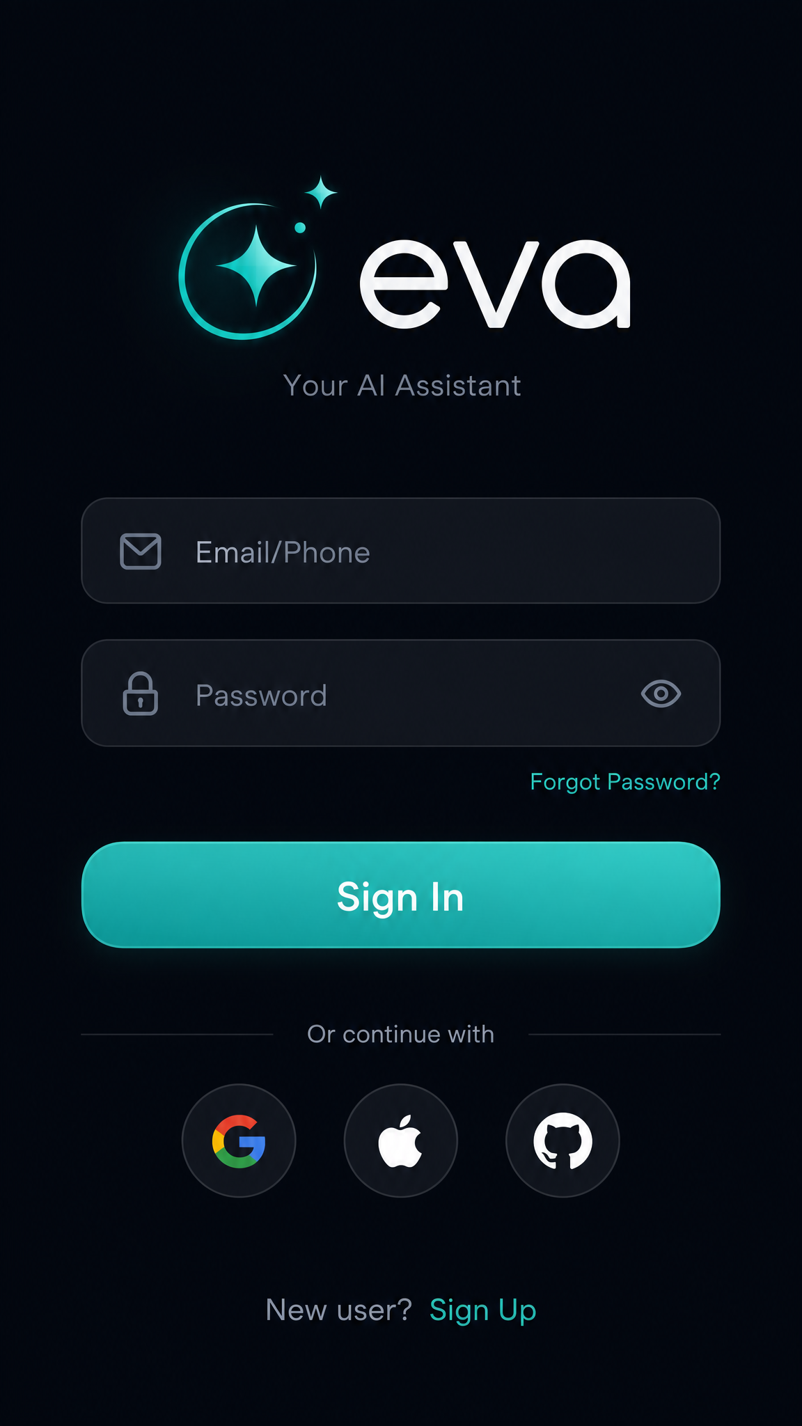 EVA Mobile 登录界面
